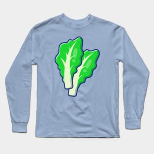 Floating Green Mustard Lettuce Cartoon Long Sleeve T-Shirt